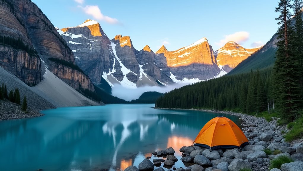 affordable banff mountain camping