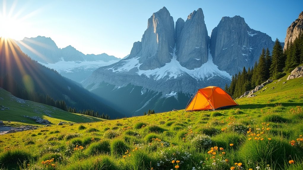 alpine glacier mountain camping