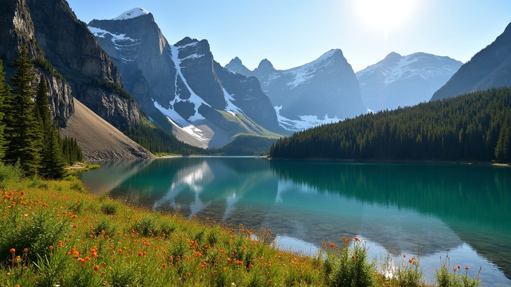 alpine wilderness with wildlife