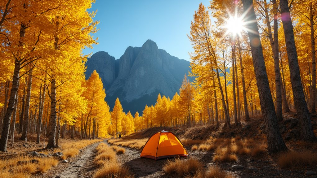 aspen trees golden displays