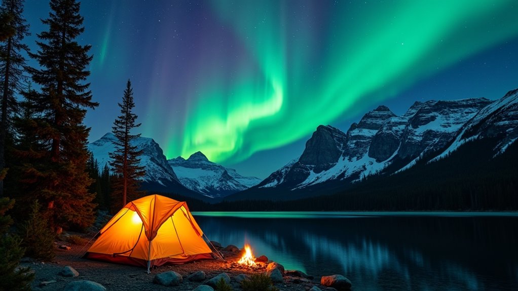 aurora viewing budget camping