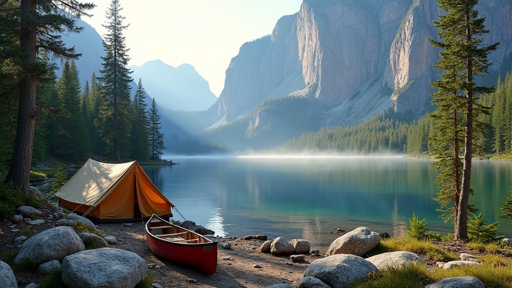 backcountry lakeside hiking