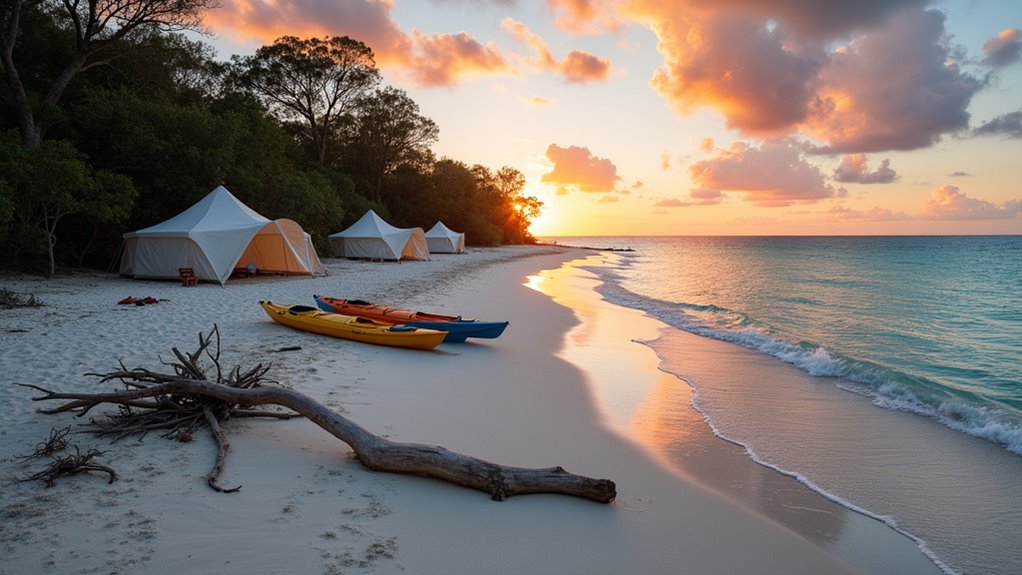 beachfront camping options available