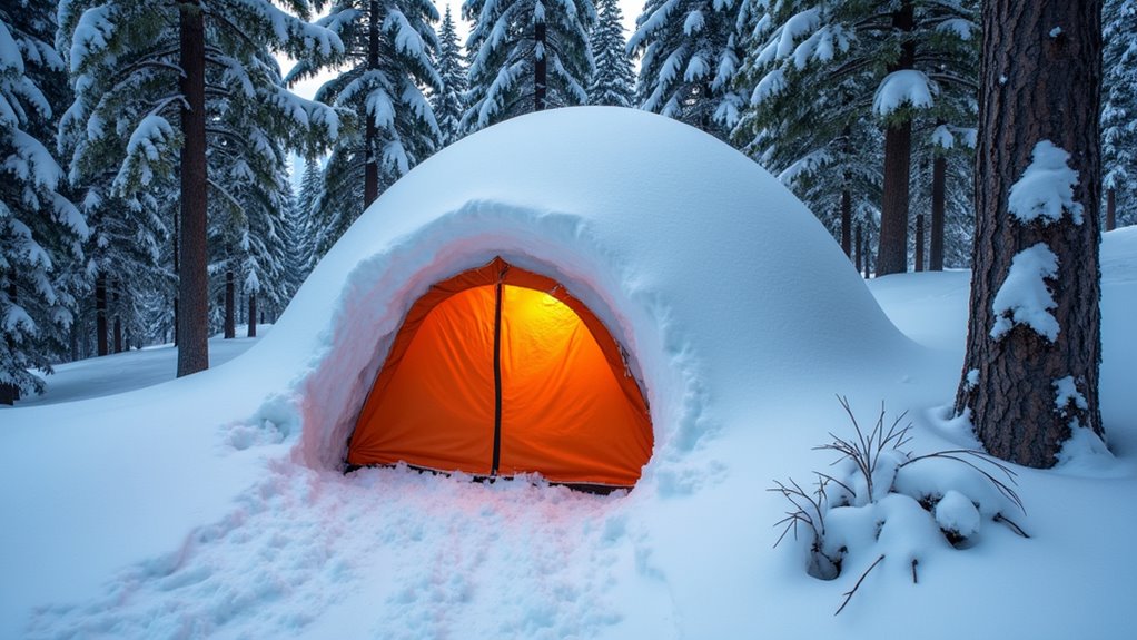 build snow shelters efficiently