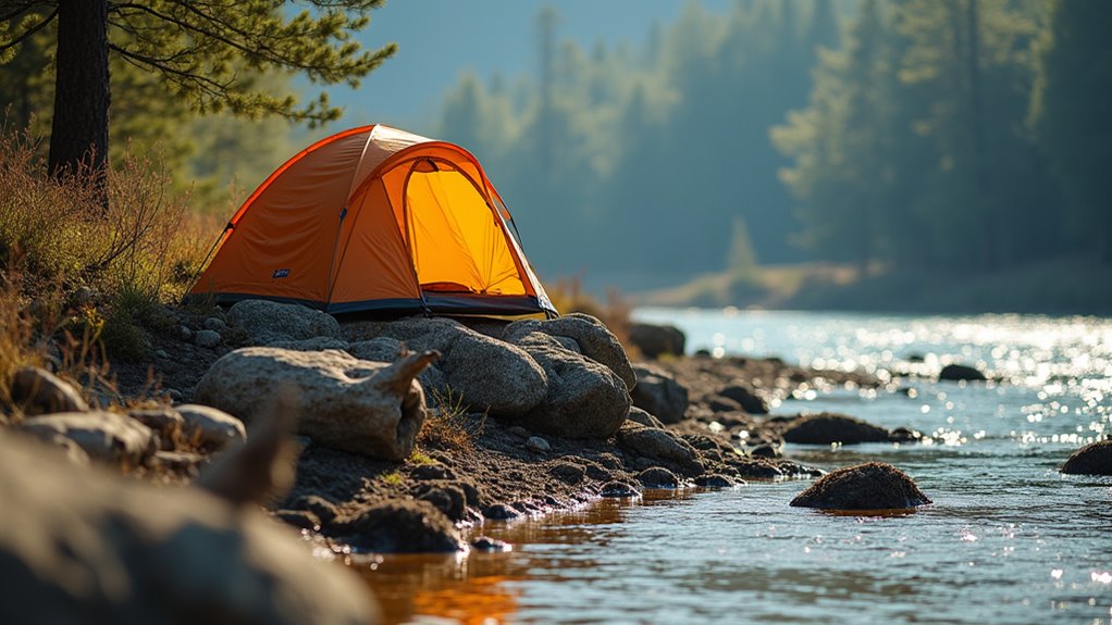 camp above flood level