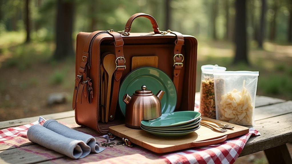 camp kitchen essentials organized