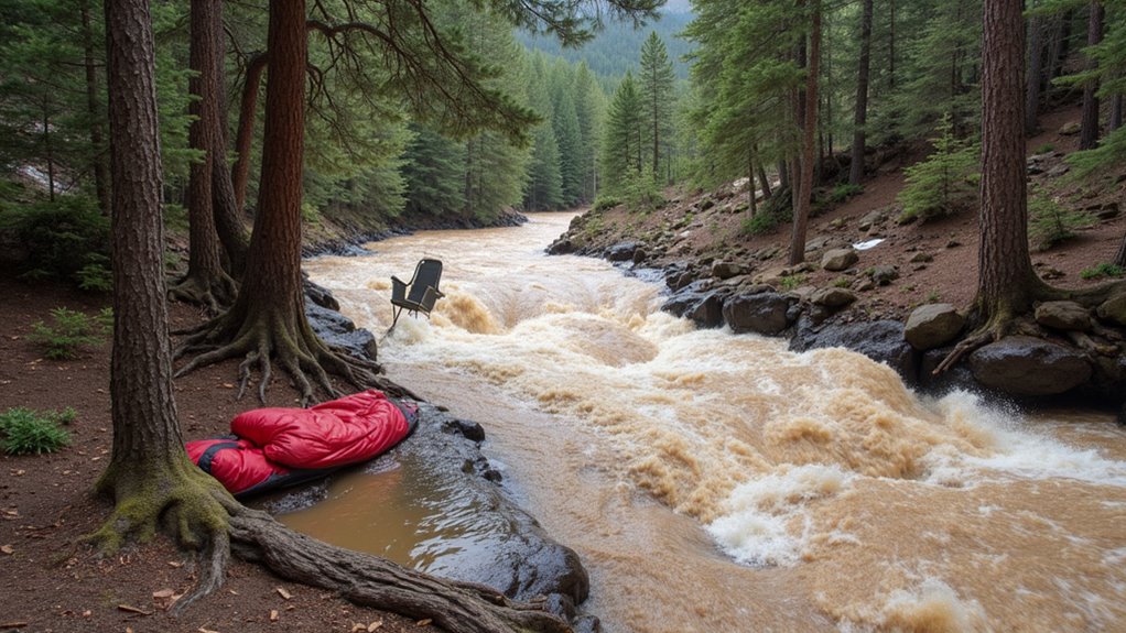 camp on higher ground
