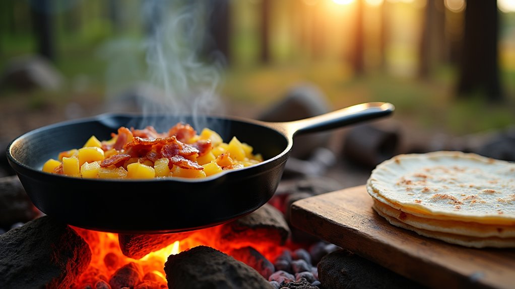 campfire hearty breakfast burritos