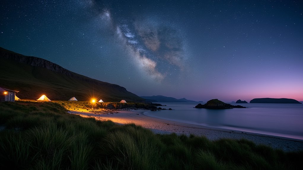 camping by pristine beaches