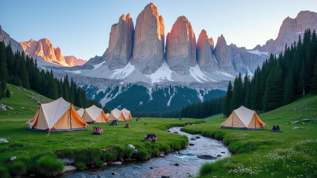 camping hiking mountain views