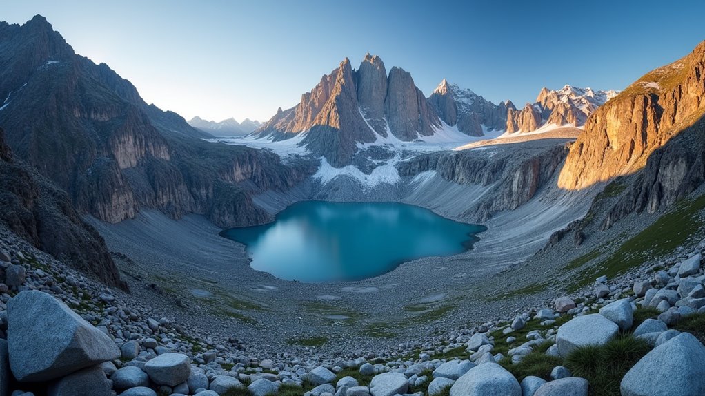 capture glacial mountain reflections