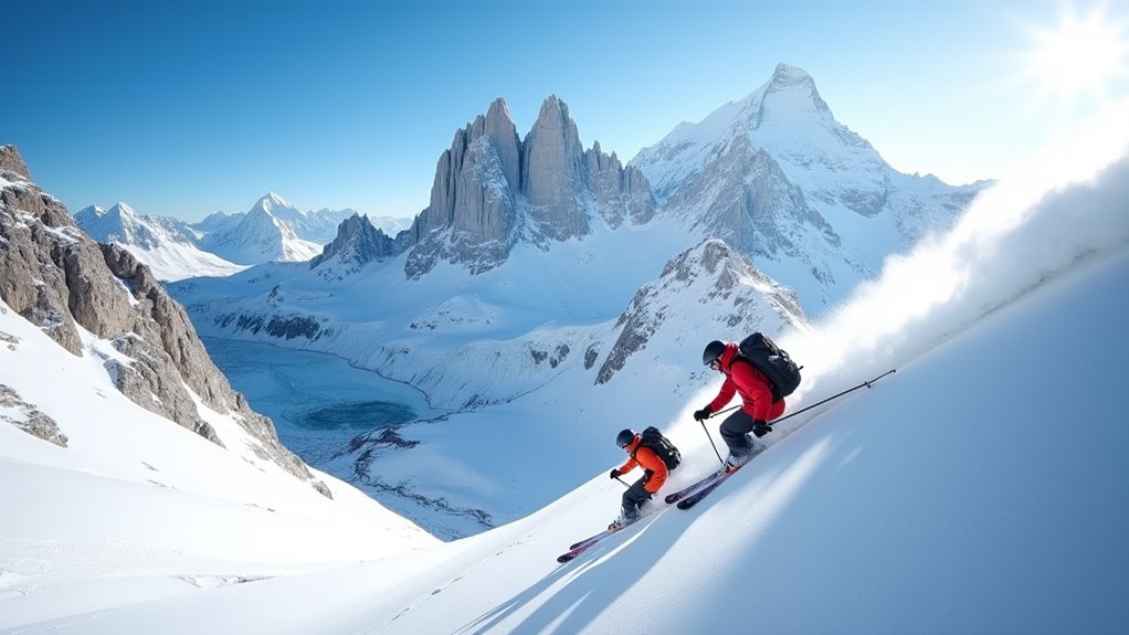 challenging off piste glacier descents