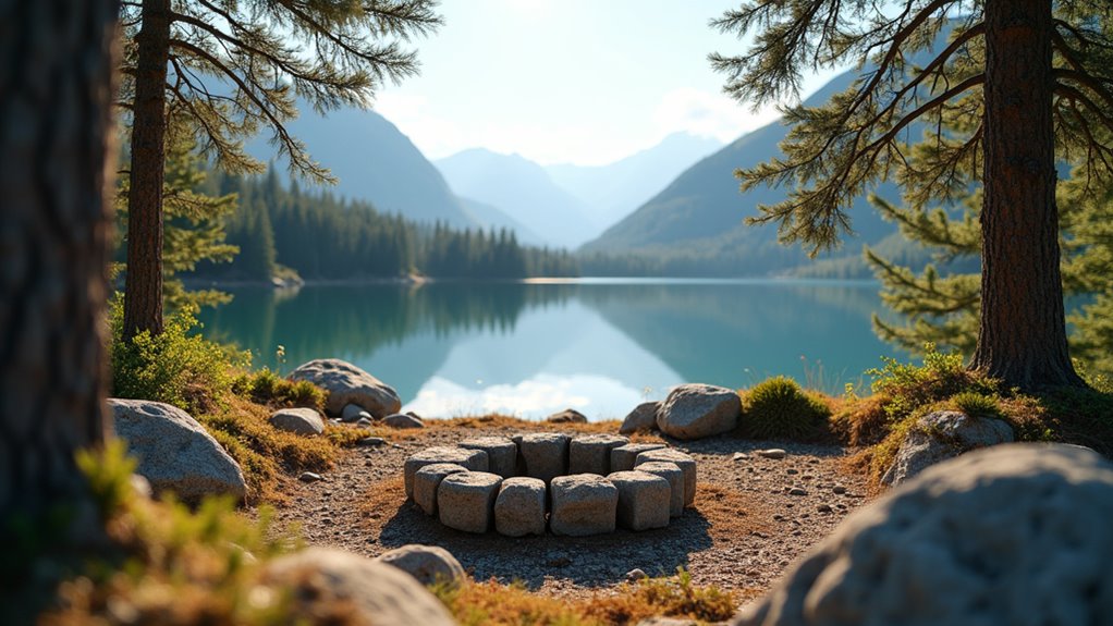 choose established sheltered campsites