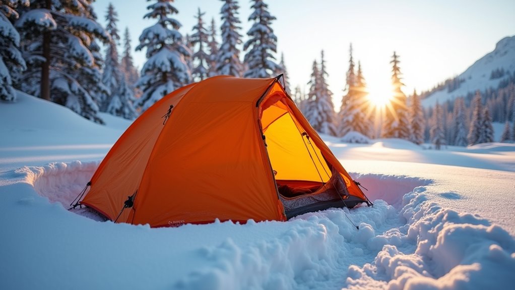 clear snow from tent entrance
