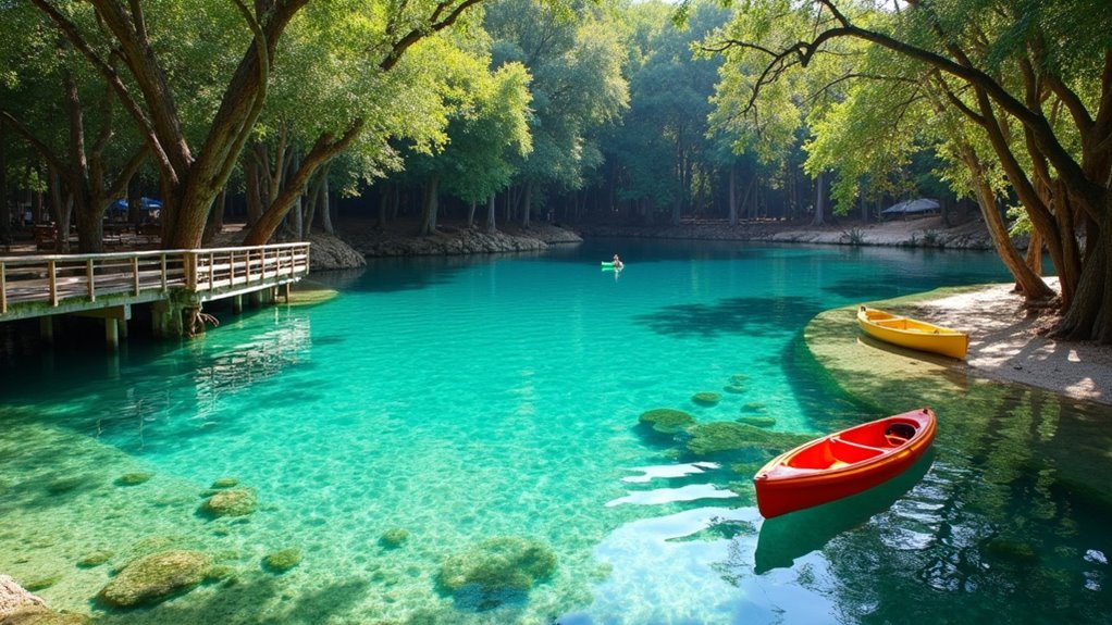 clear waters lush surroundings