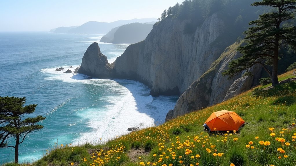 cliffs waterfalls sunset views