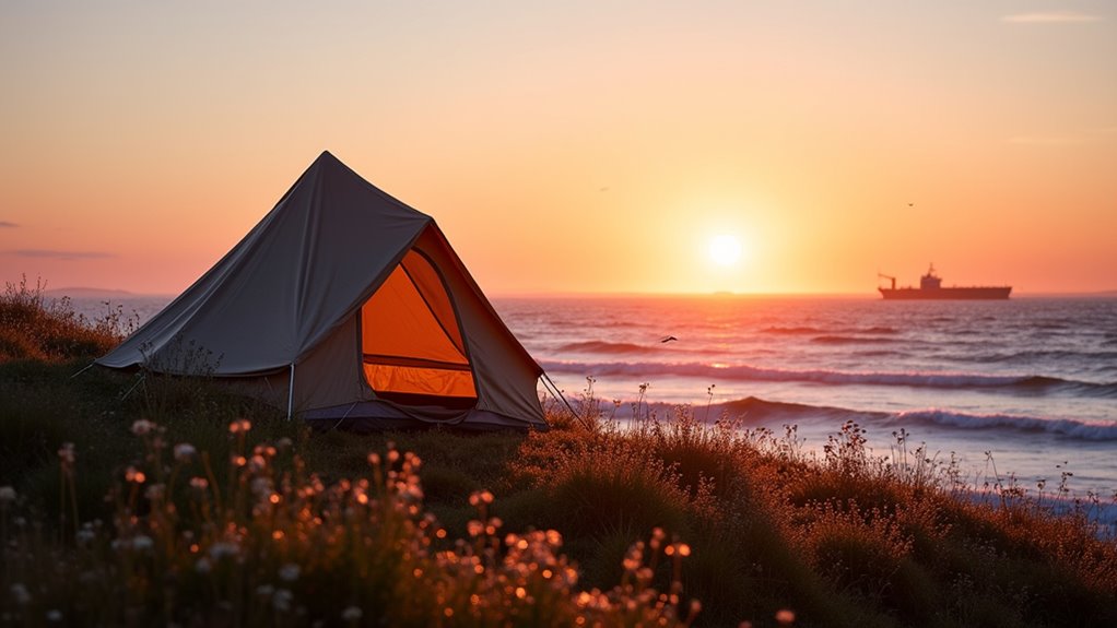 clifftop camping with views
