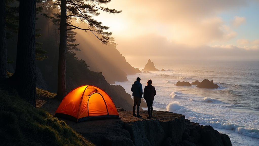 coastal camping with ocean views