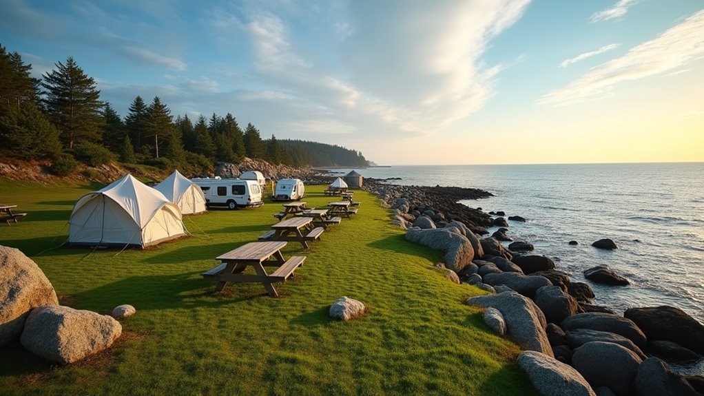 coastal camping with oceanviews