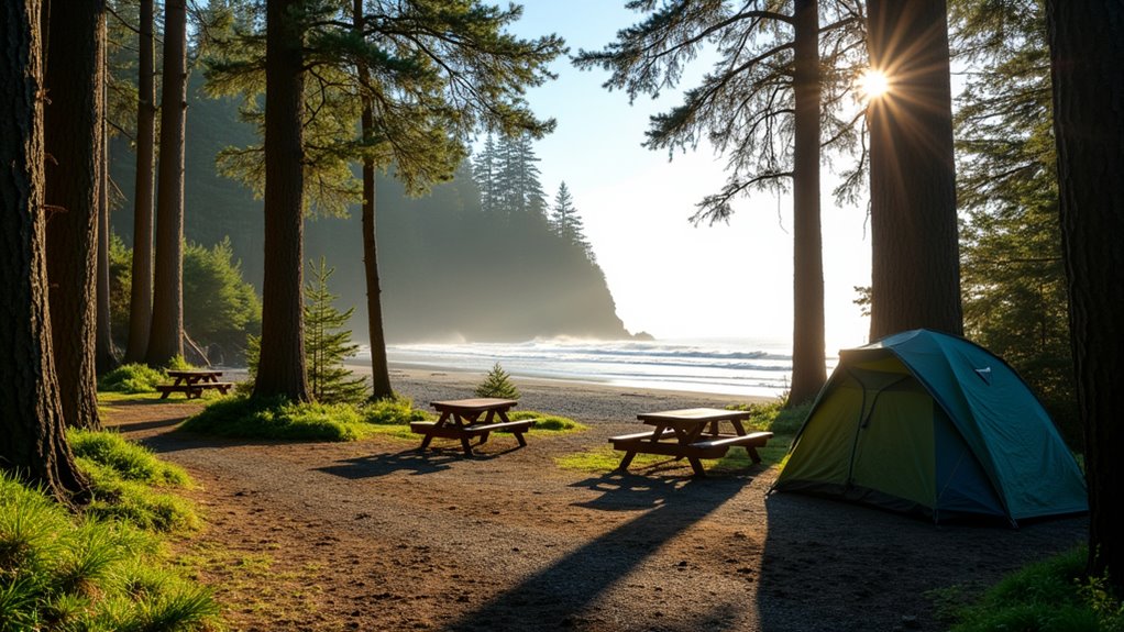 coastal camping with tide pools