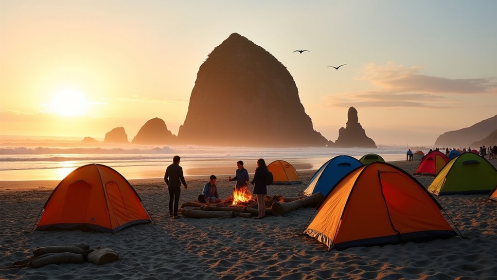 coastal camping with tide pools
