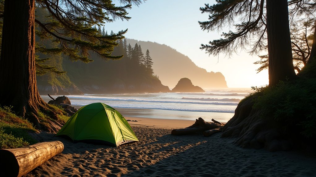 coastal camping with wildlife