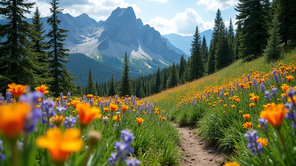 colorful high altitude wildflower hike