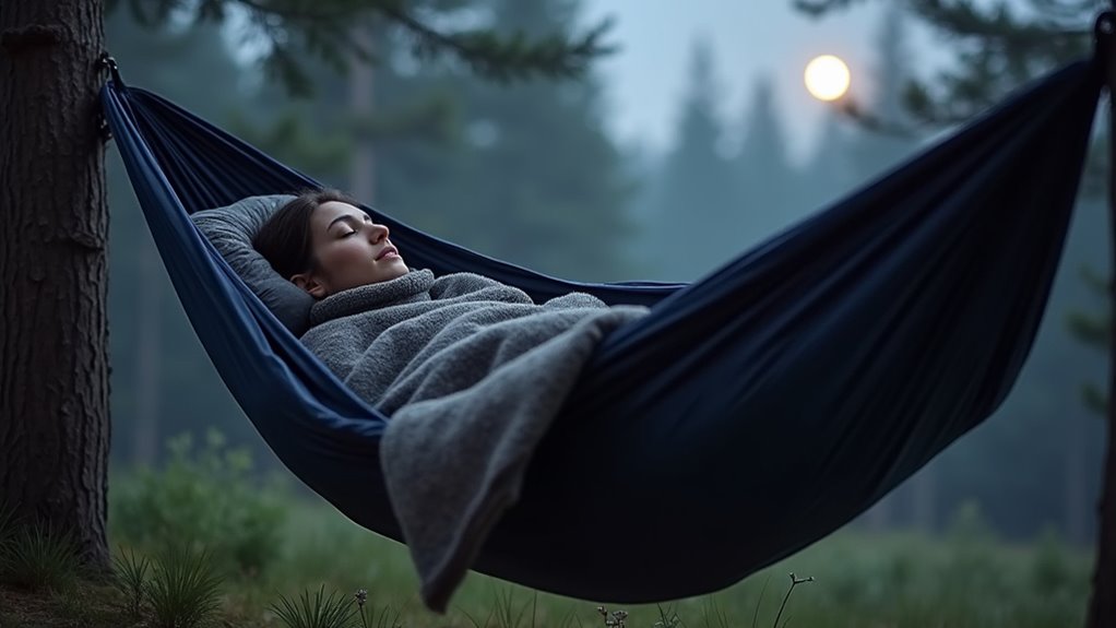 comfortable camping sleep setup