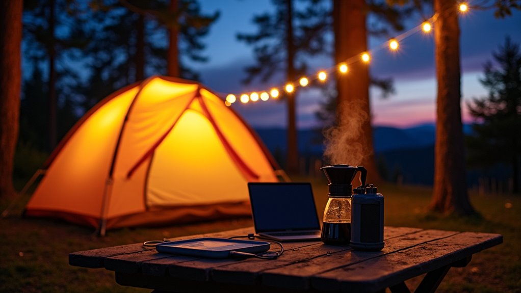 comfortable camping with power