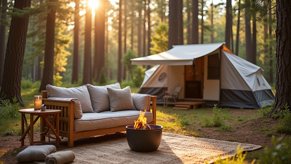 comfortable campsite furniture setup