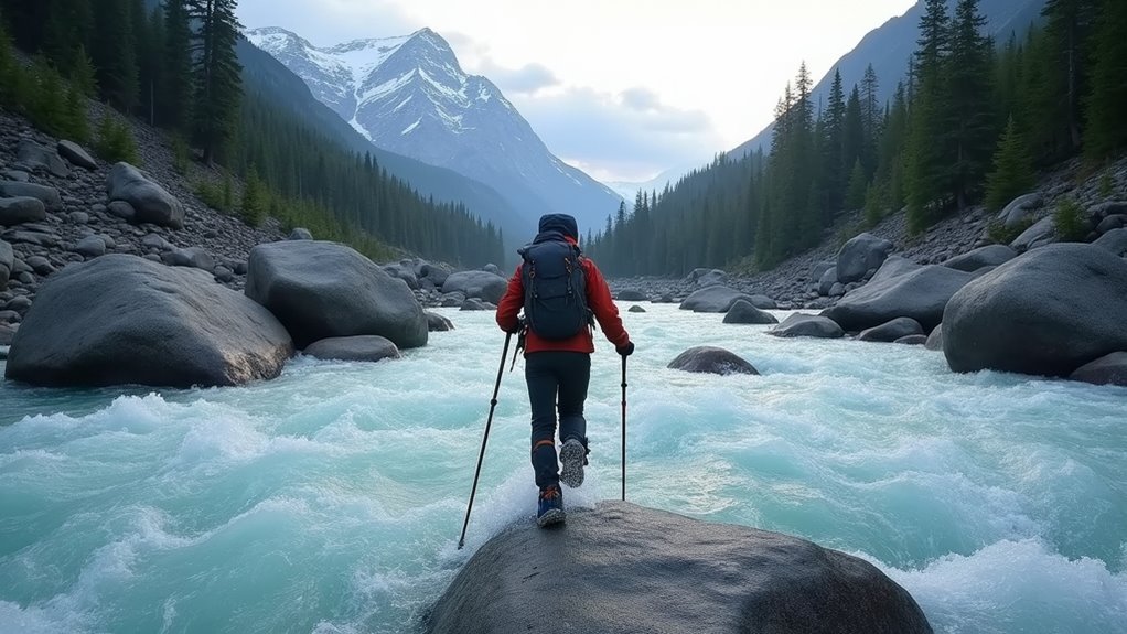 cross rivers carefully test depth