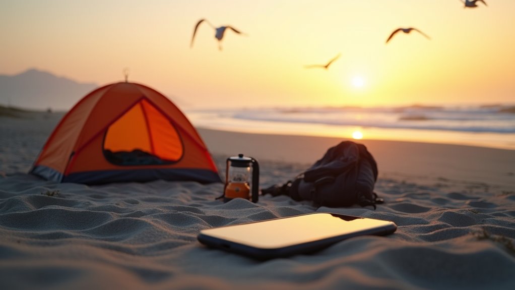 digital detox through beach camping