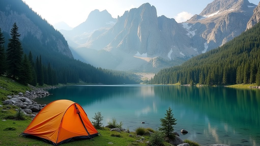 dramatic alpine wilderness camping