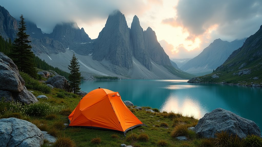 dramatic arctic camping scenery