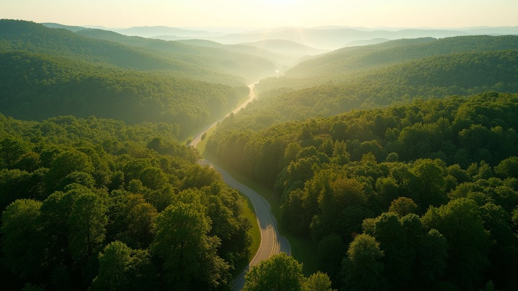 drive through appalachian foothills