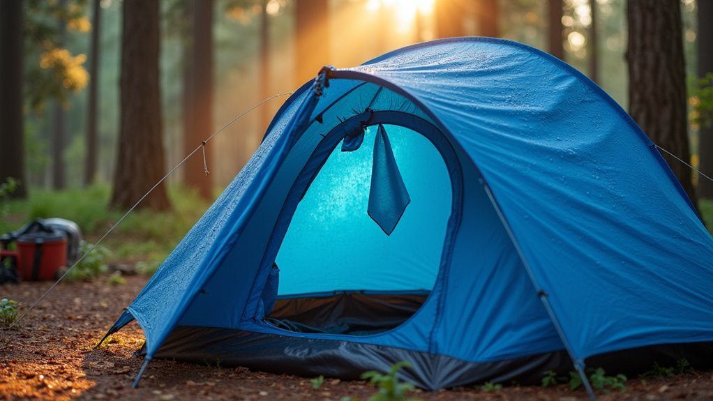 dry and clean tent regularly