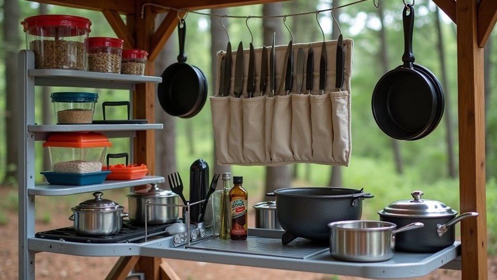 efficient camp kitchen storage
