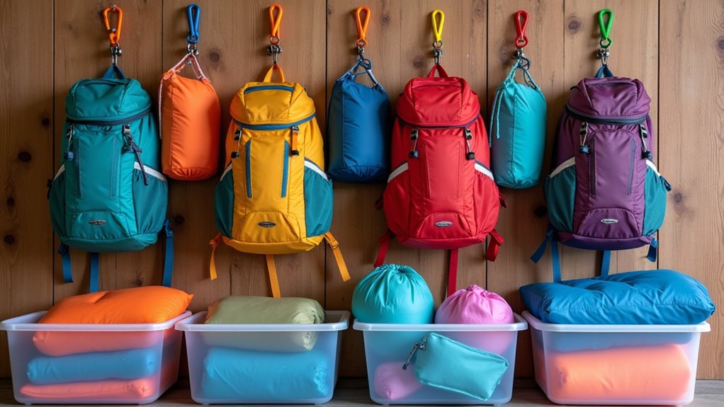 efficient camping gear organization