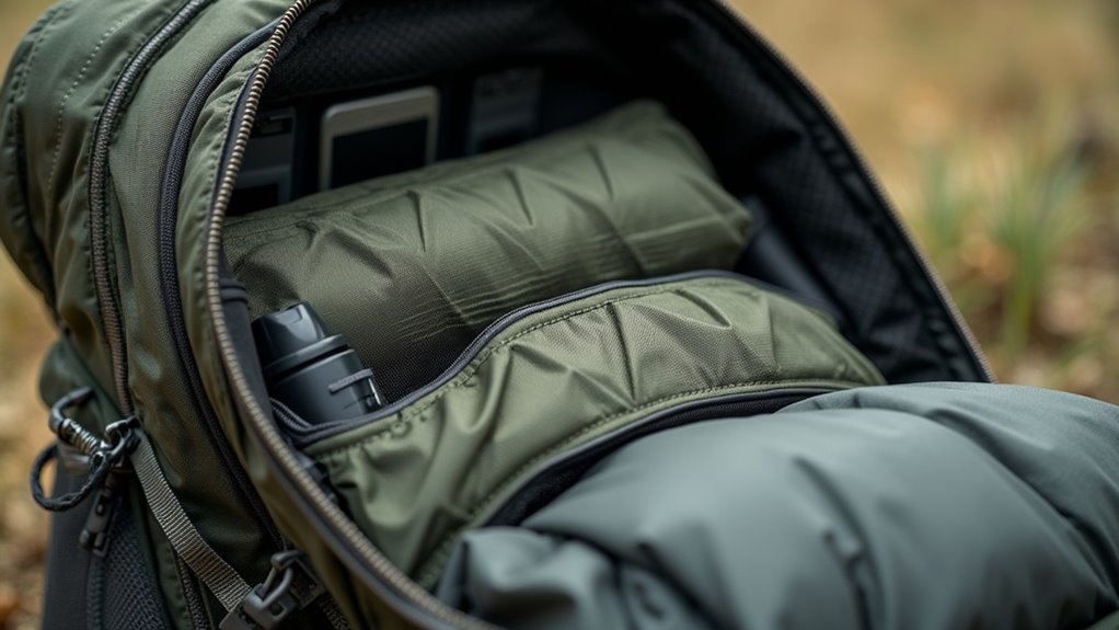efficient hiking pack organization