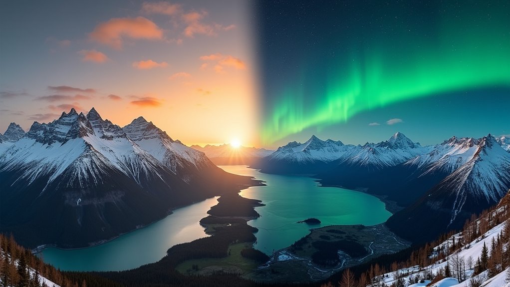 endless daylight vibrant auroras