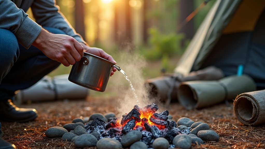 extinguish fire completely safely