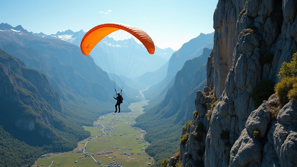 extreme cliffside aerial sports