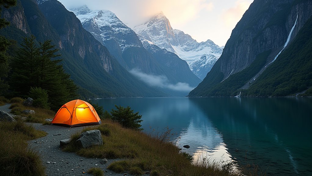 fjord camping waterfalls wildlife