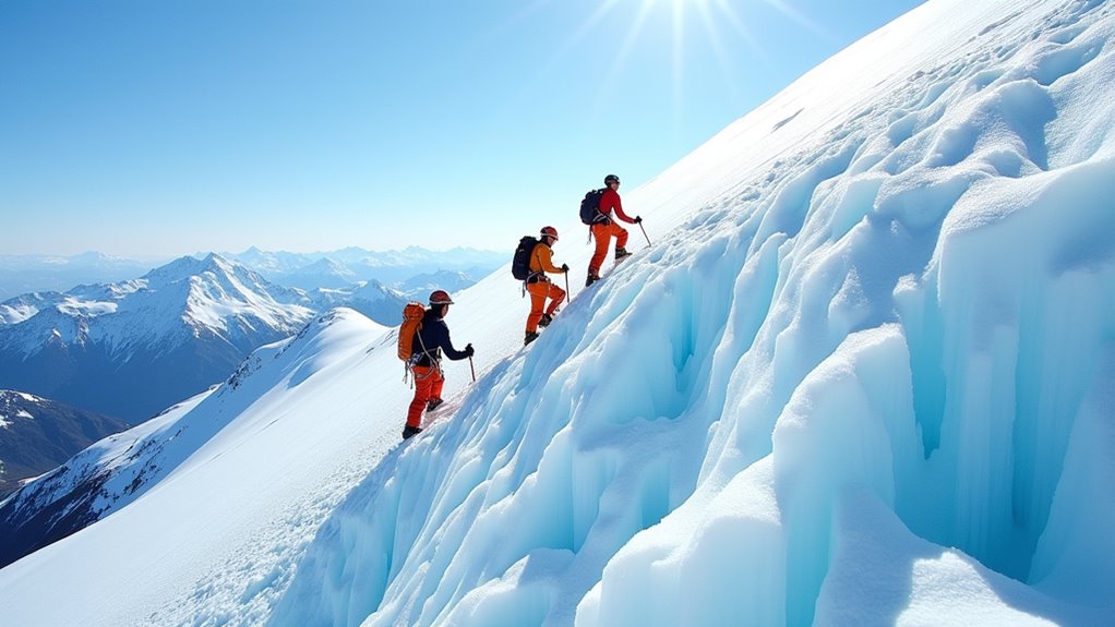 glacier climbing steep ice