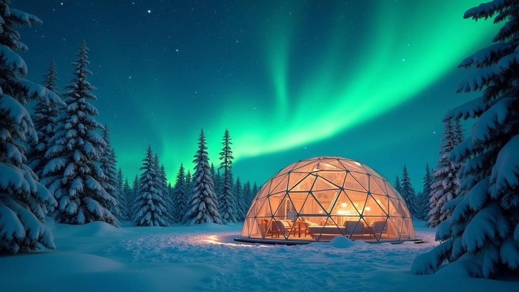 glass igloos for northern lights