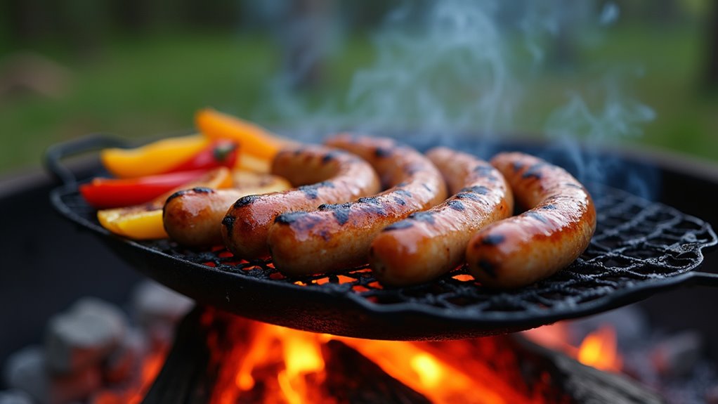 grilled sausages with peppers