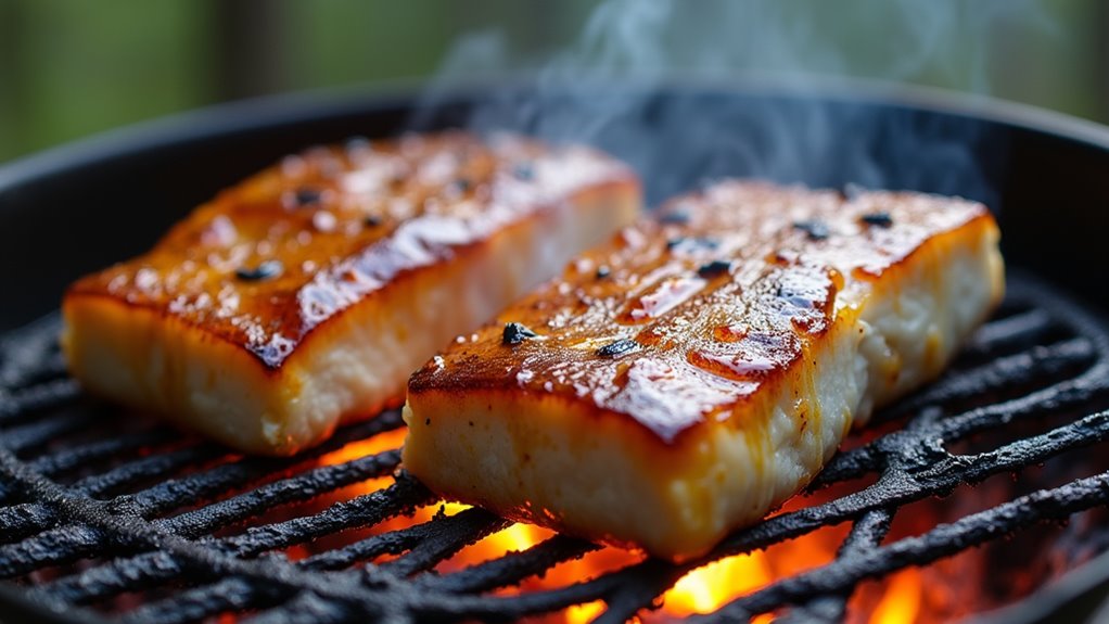 grilled teriyaki halibut steaks