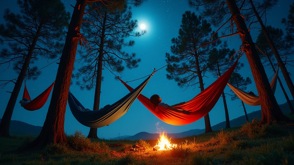 hammock village camping setup