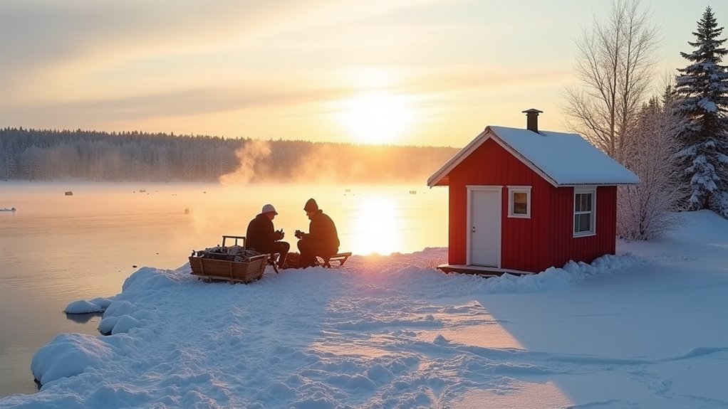 ice fishing winter paradise