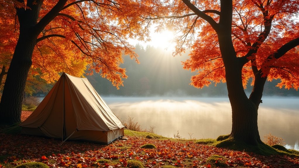 ideal autumn camping conditions